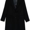 Maison-Kitsune Single Breasted Coats Men Lardini Cashmere Coat Blue