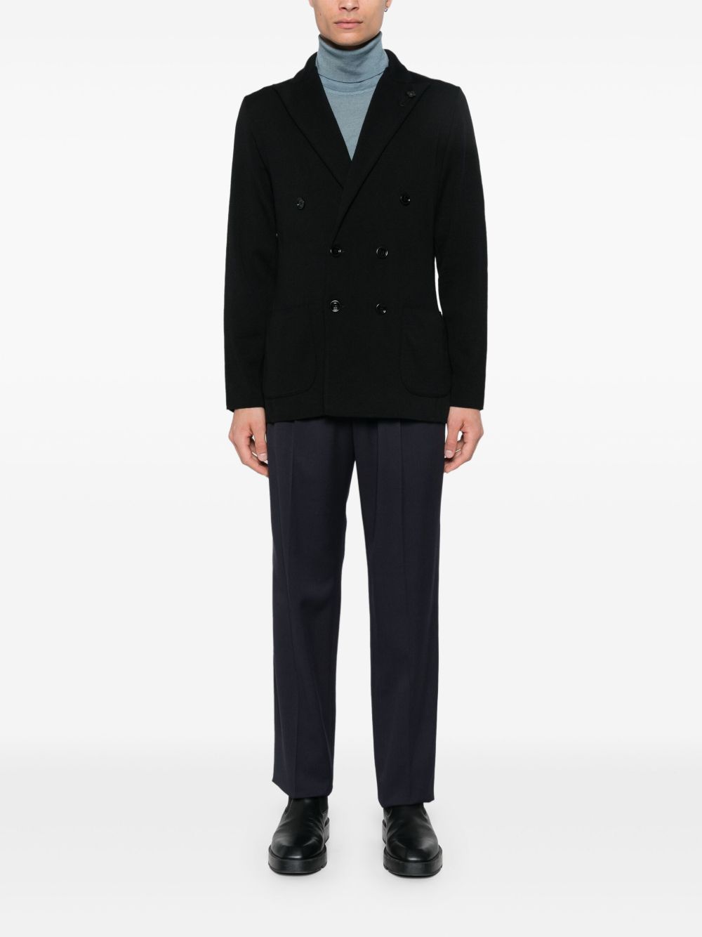 Lardini brooch-detail Cardigan Black Maison-Kitsune Men Cardigans