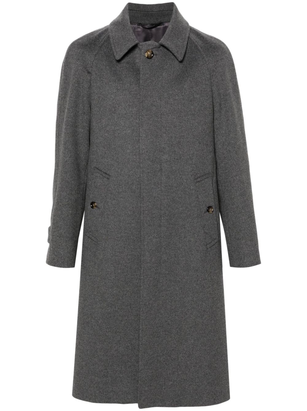 Lardini single-breasted virgin-wool Coat Grey Maison-Kitsune Men Single Breasted Coats