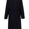 Lardini Belted double-breasted Trench Coat Blue Maison-Kitsune Men Double Breasted Coats