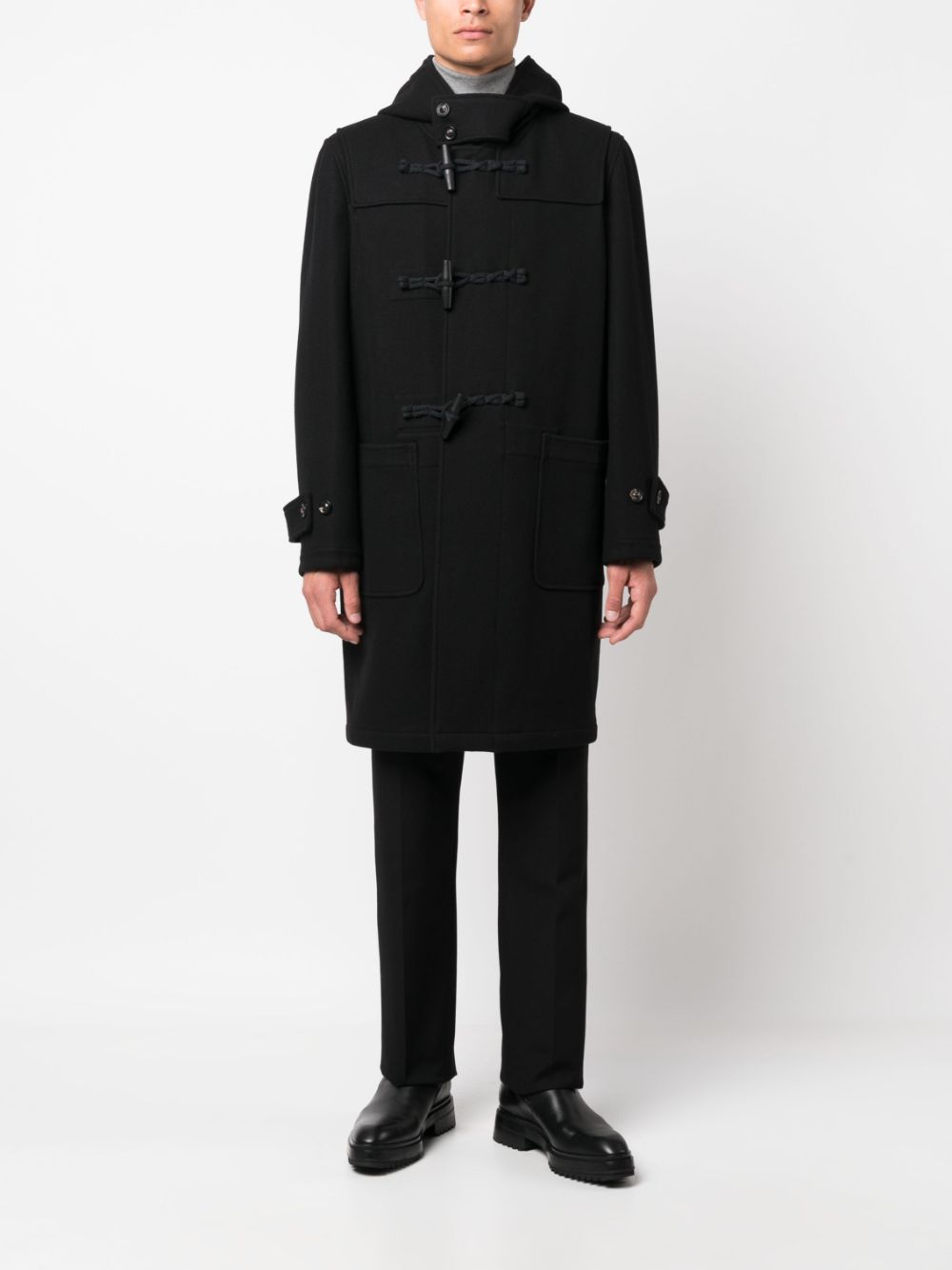 Maison-Kitsune Duffle Coats Men Lardini Hooded Duffle Coat Black