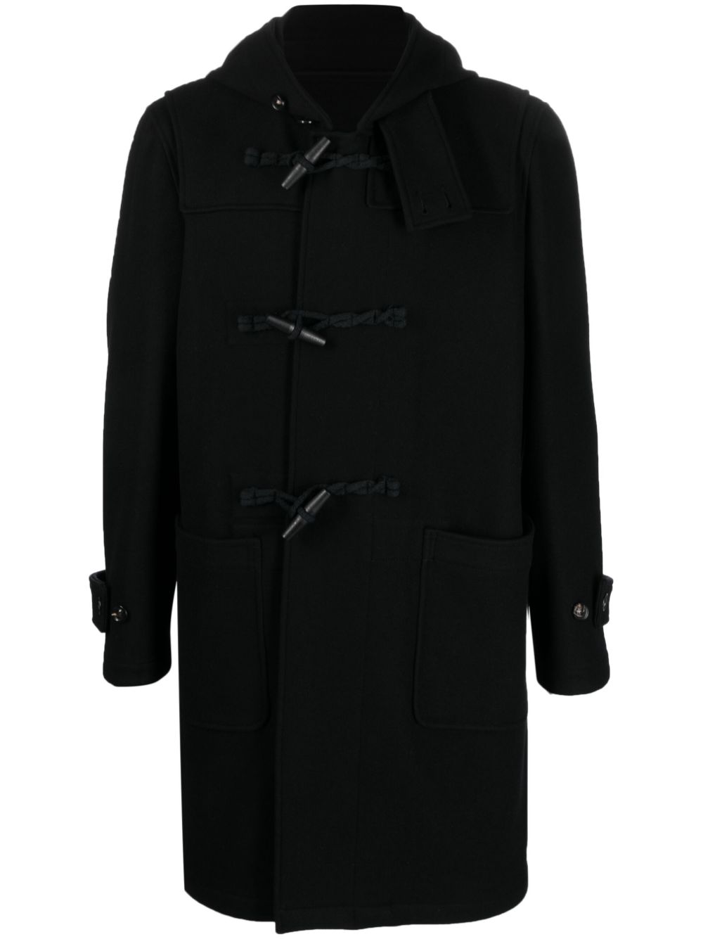 Maison-Kitsune Duffle Coats Men Lardini Hooded Duffle Coat Black