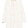 Maison-Kitsune Single Breasted Coats Men Lardini Wool Coat White