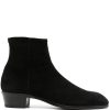 Men Boots Maison-Kitsune Lardini 45mm Suede Ankle Boots Black