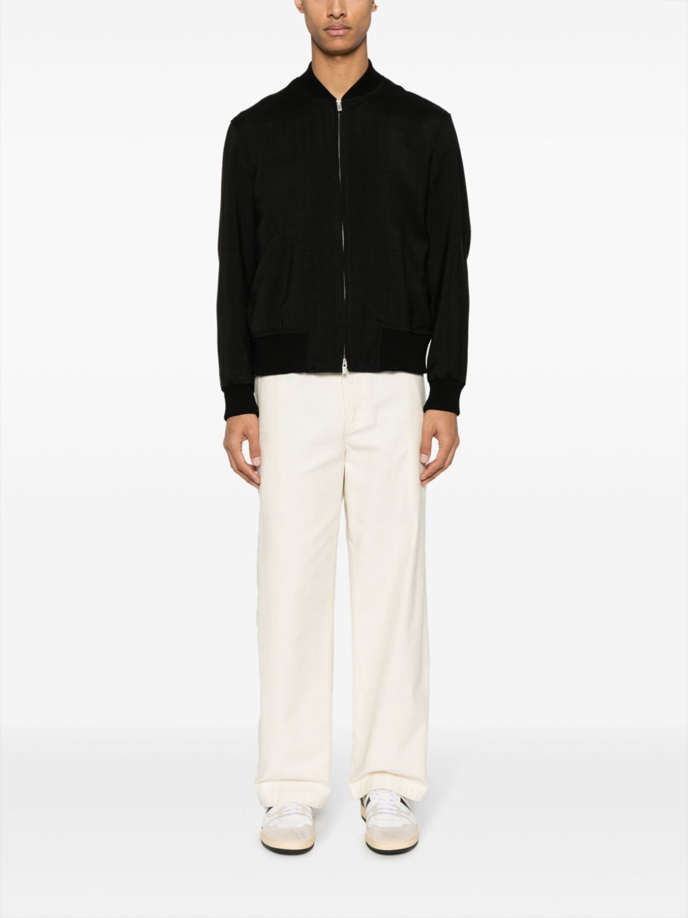 Lardini Canvas Bomber Jacket Black Men Bomber Jackets Maison-Kitsune