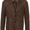 Men Blazers Maison-Kitsune Lardini notched-lapels single-breasted Blazer Brown