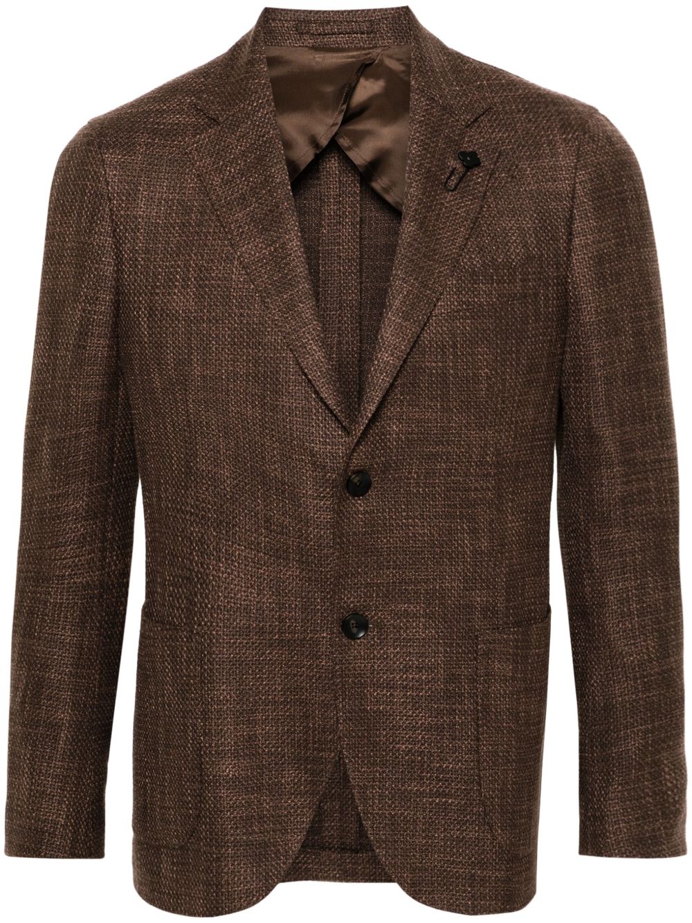 Men Blazers Maison-Kitsune Lardini notched-lapels single-breasted Blazer Brown