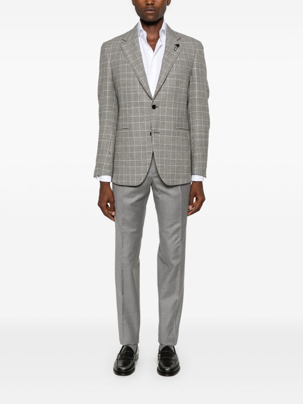 Men Blazers Maison-Kitsune Lardini Prince Of Wales-check single-breasted Blazer Black