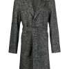 Lardini single-breasted Belted Coat Black Men Single Breasted Coats Maison-Kitsune