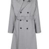 Lardini notched-lapels Wool Trench Coat Grey Men Trench Coats Maison-Kitsune