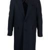 Lardini Herringbone single-breasted Coat Blue Maison-Kitsune Men Single Breasted Coats