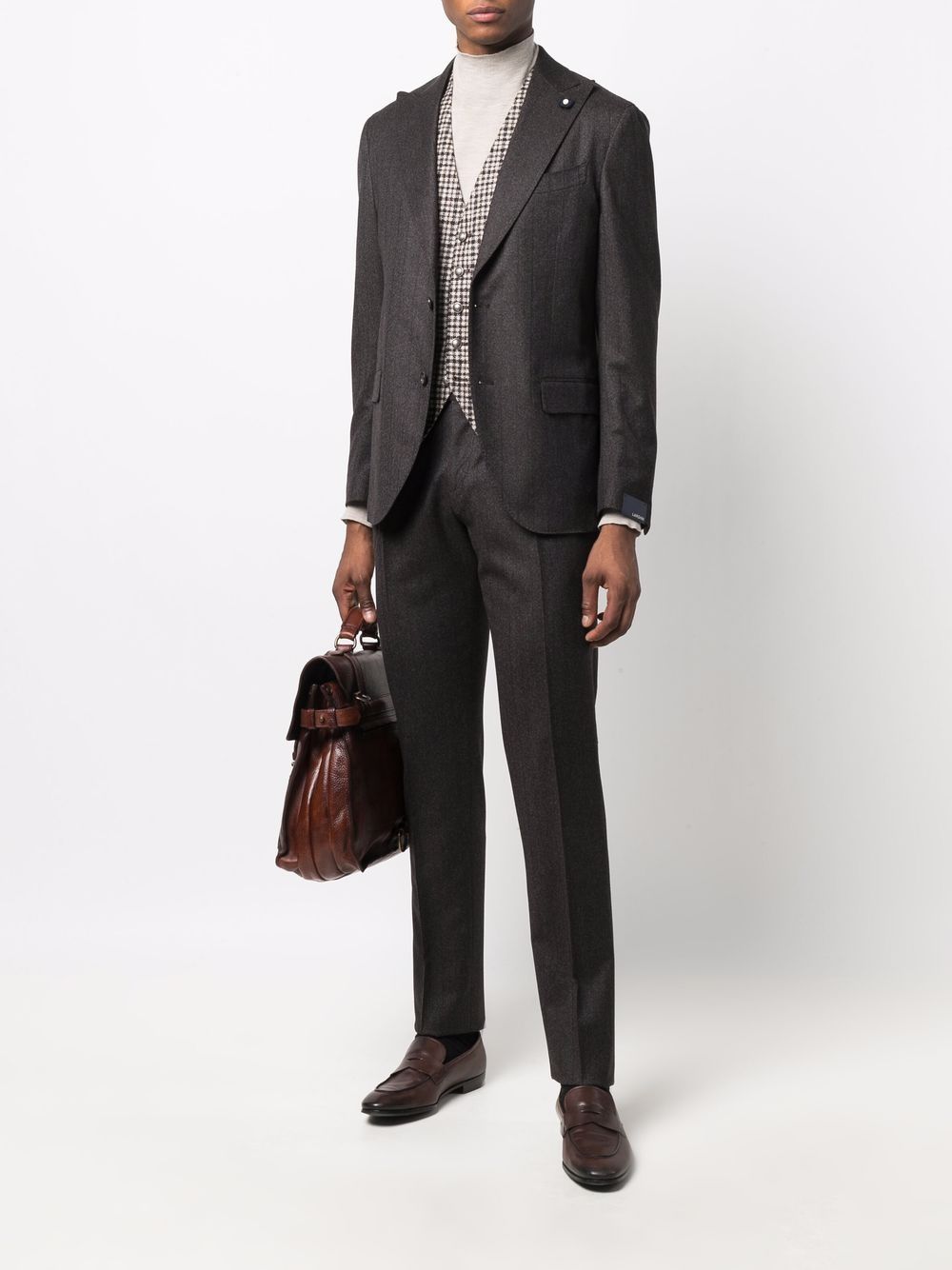 Lardini single-breasted Wool Suit Brown Men Single Breasted Suits Maison-Kitsune