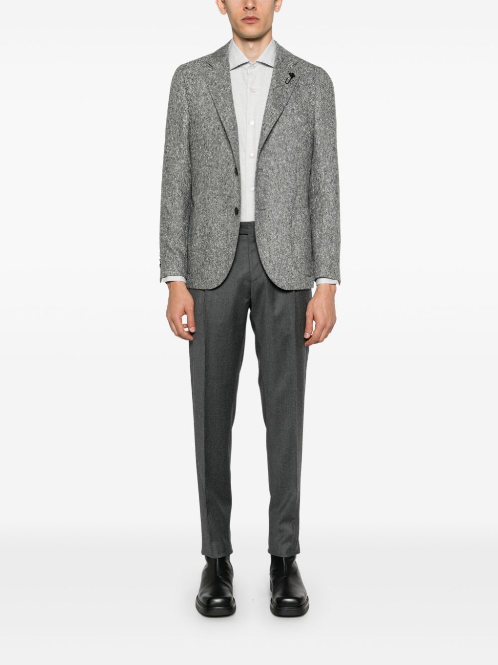 Maison-Kitsune Lardini Tailored Tapered Trousers Grey Men Tailored Pants