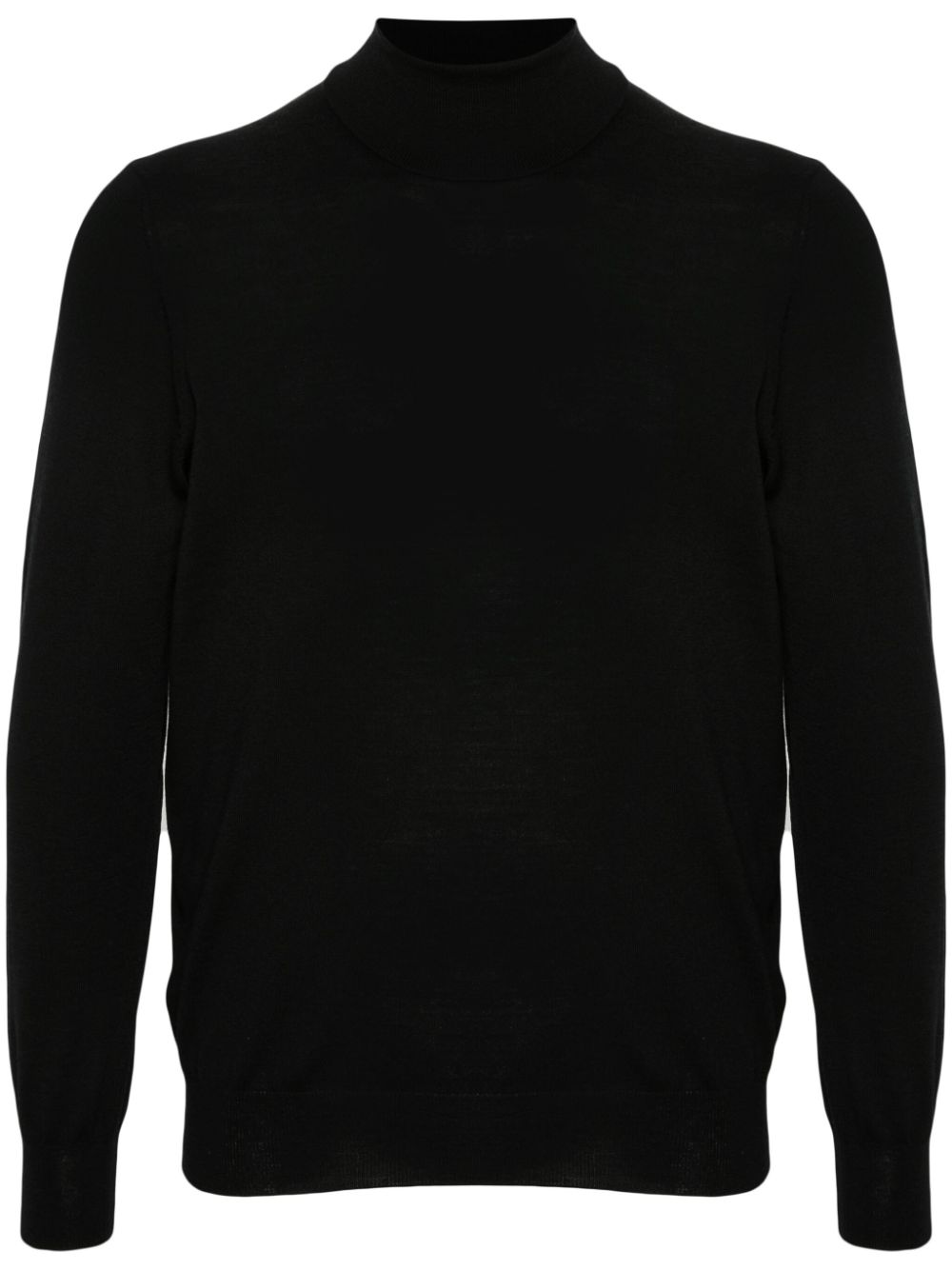 Maison-Kitsune Knitted Sweaters Men Lardini fine-knit Virgin Wool Jumper Black