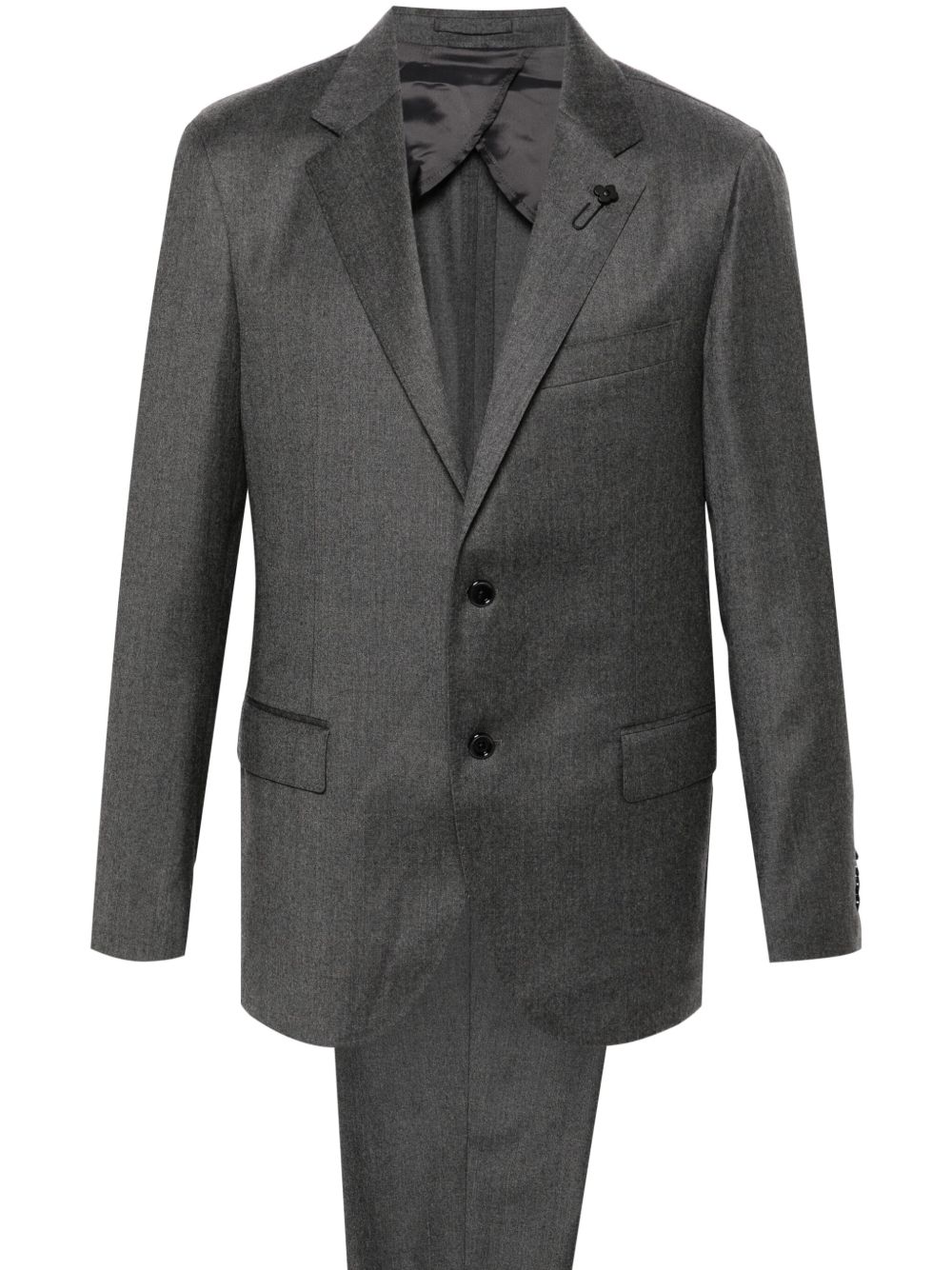 Maison-Kitsune Lardini mélange-effect Suit Grey Men Single Breasted Suits