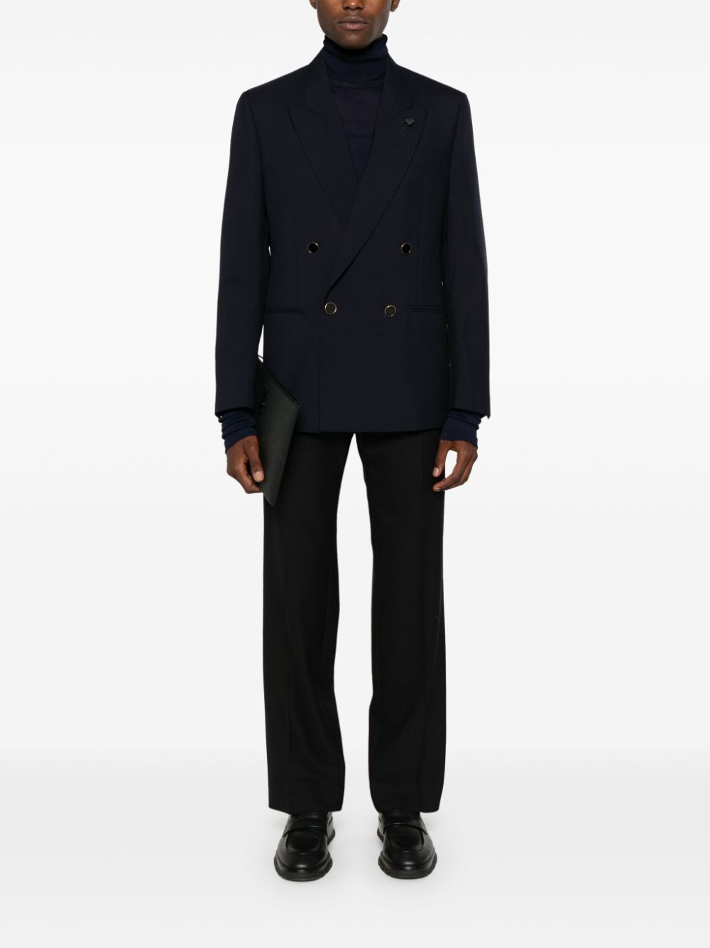 Men Blazers Maison-Kitsune Lardini double-breasted Blazer Blue