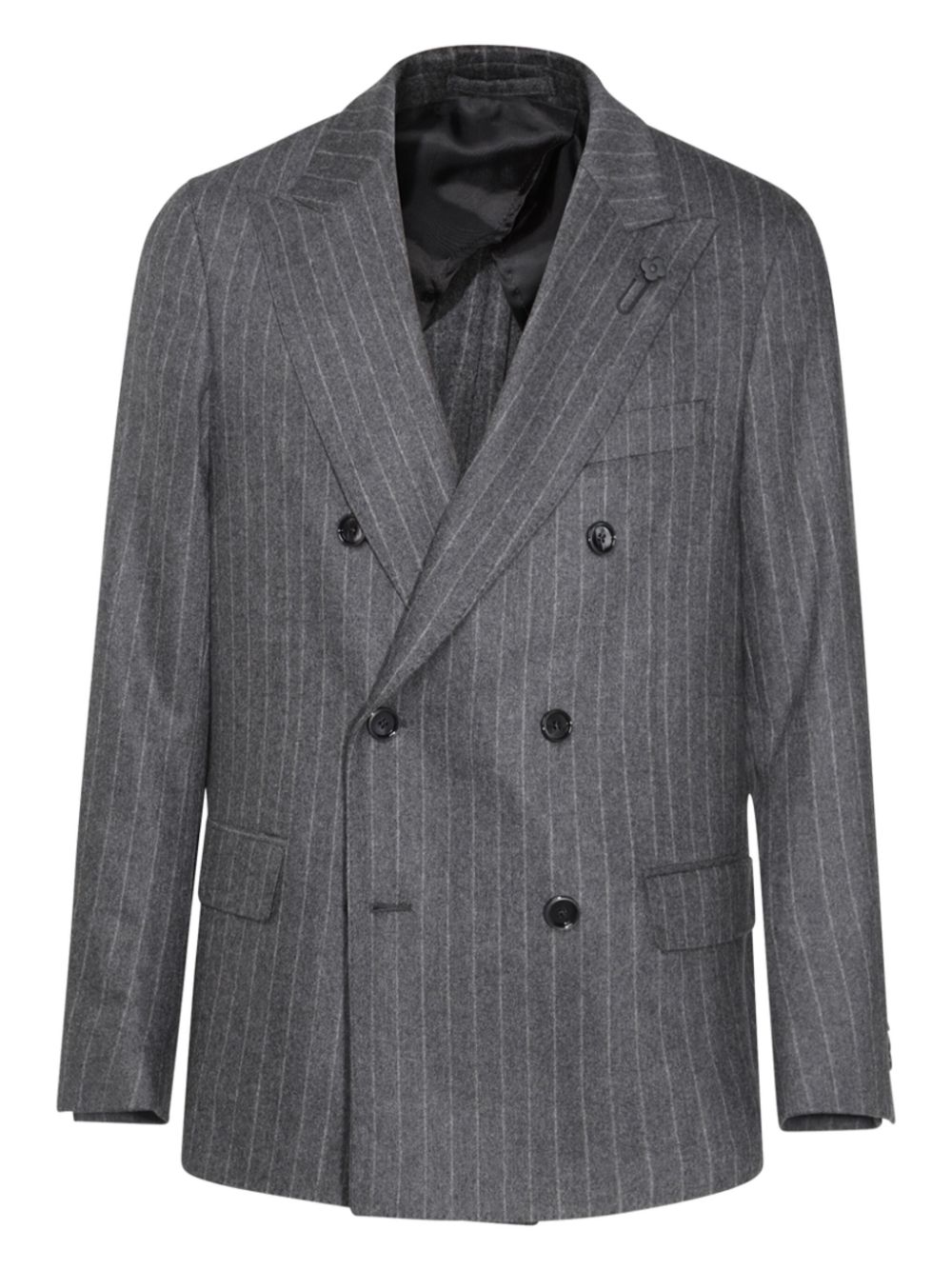 Lardini Pinstriped two-piece Suit Grey Men Double Breasted Suits Maison-Kitsune