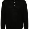 Men Polo Shirts Maison-Kitsune Lardini Virgin Wool Polo Shirt Black