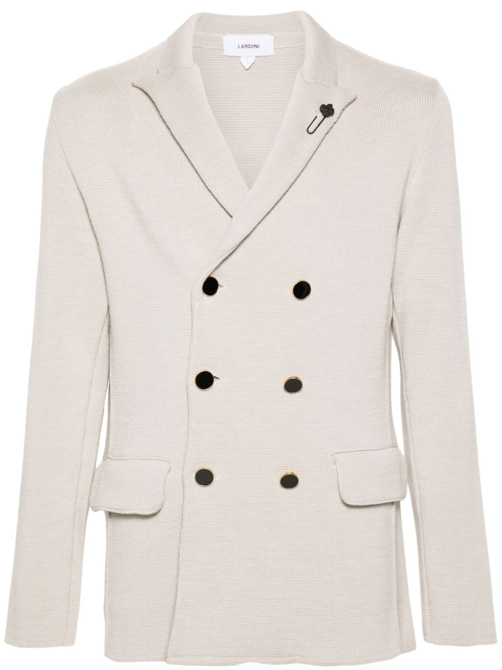 Men Cardigans Maison-Kitsune Lardini double-breasted Knitted Blazer Neutrals