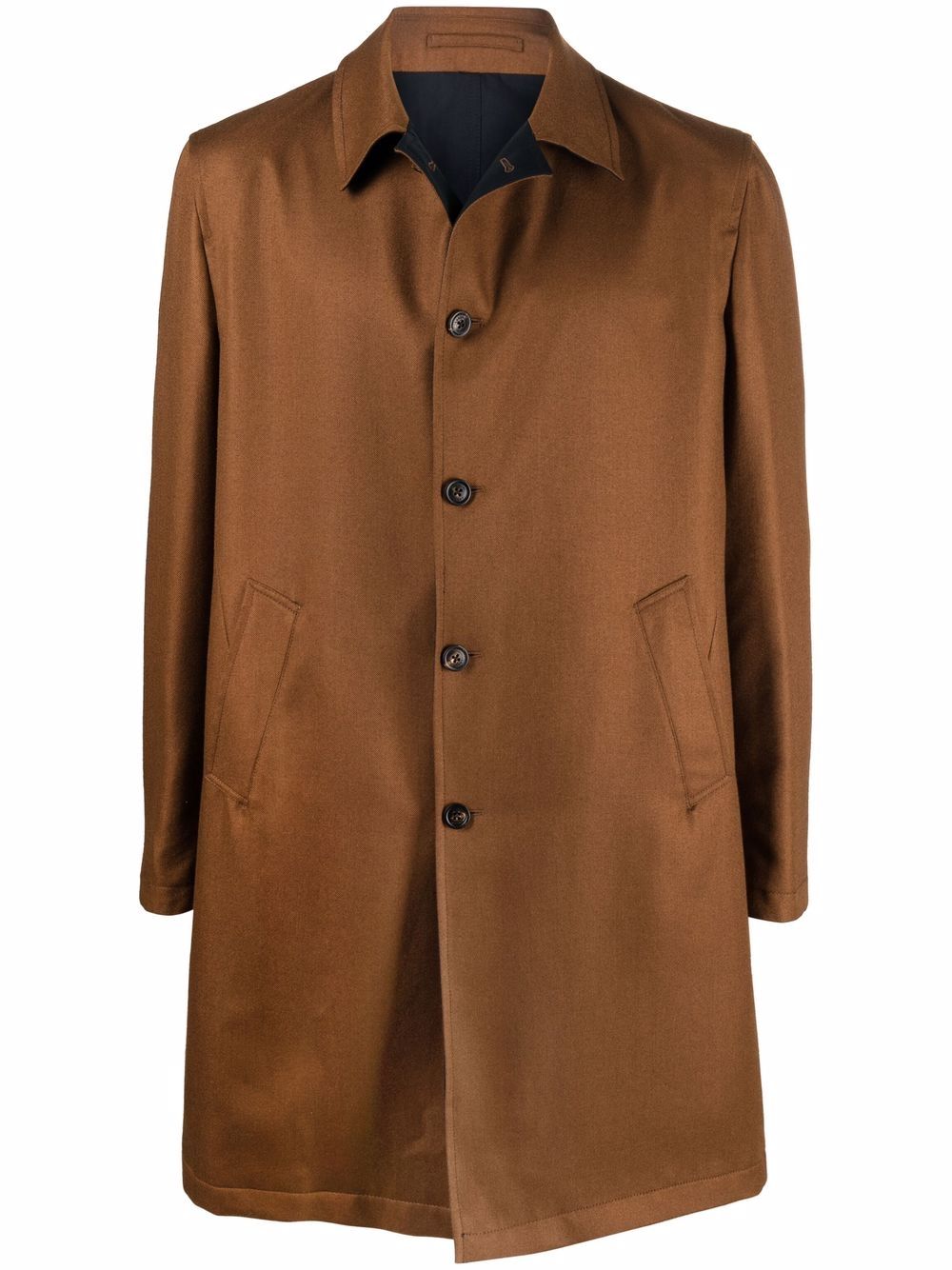 Lardini Reversible buttoned-up Coat Brown Men Single Breasted Coats Maison-Kitsune