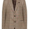 Maison-Kitsune Suit & Dinner Jackets Men Lardini Houndstooth Suit Jacket Brown