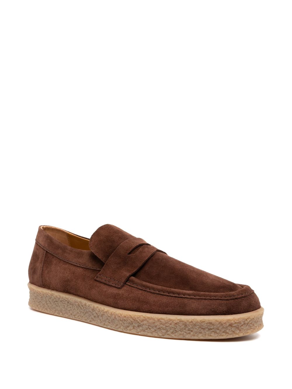 Maison-Kitsune Lardini Suede Loafers Brown Men Loafers