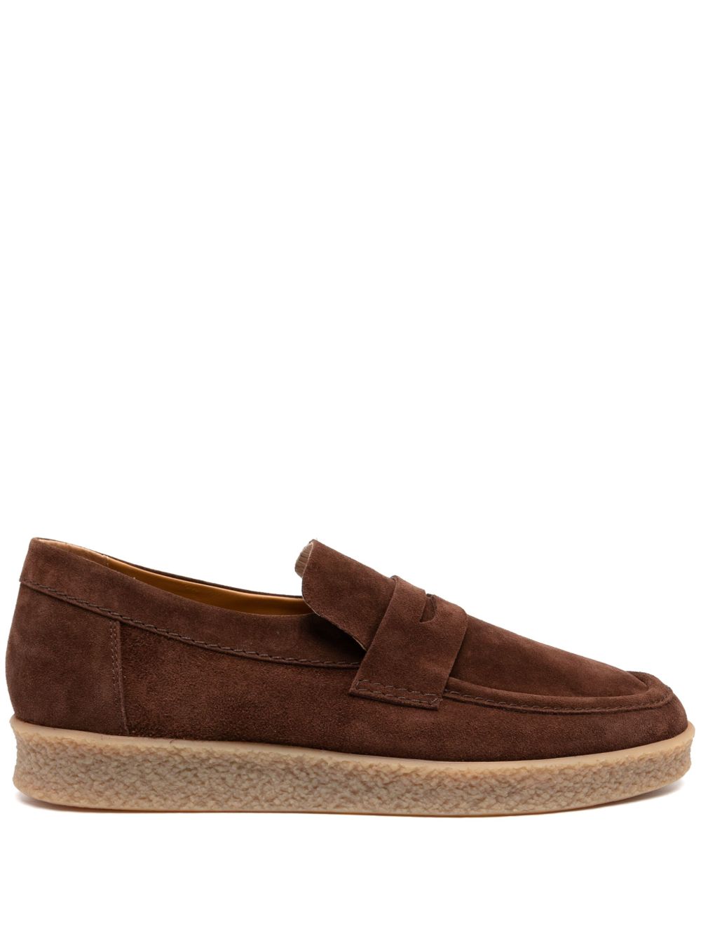 Maison-Kitsune Lardini Suede Loafers Brown Men Loafers