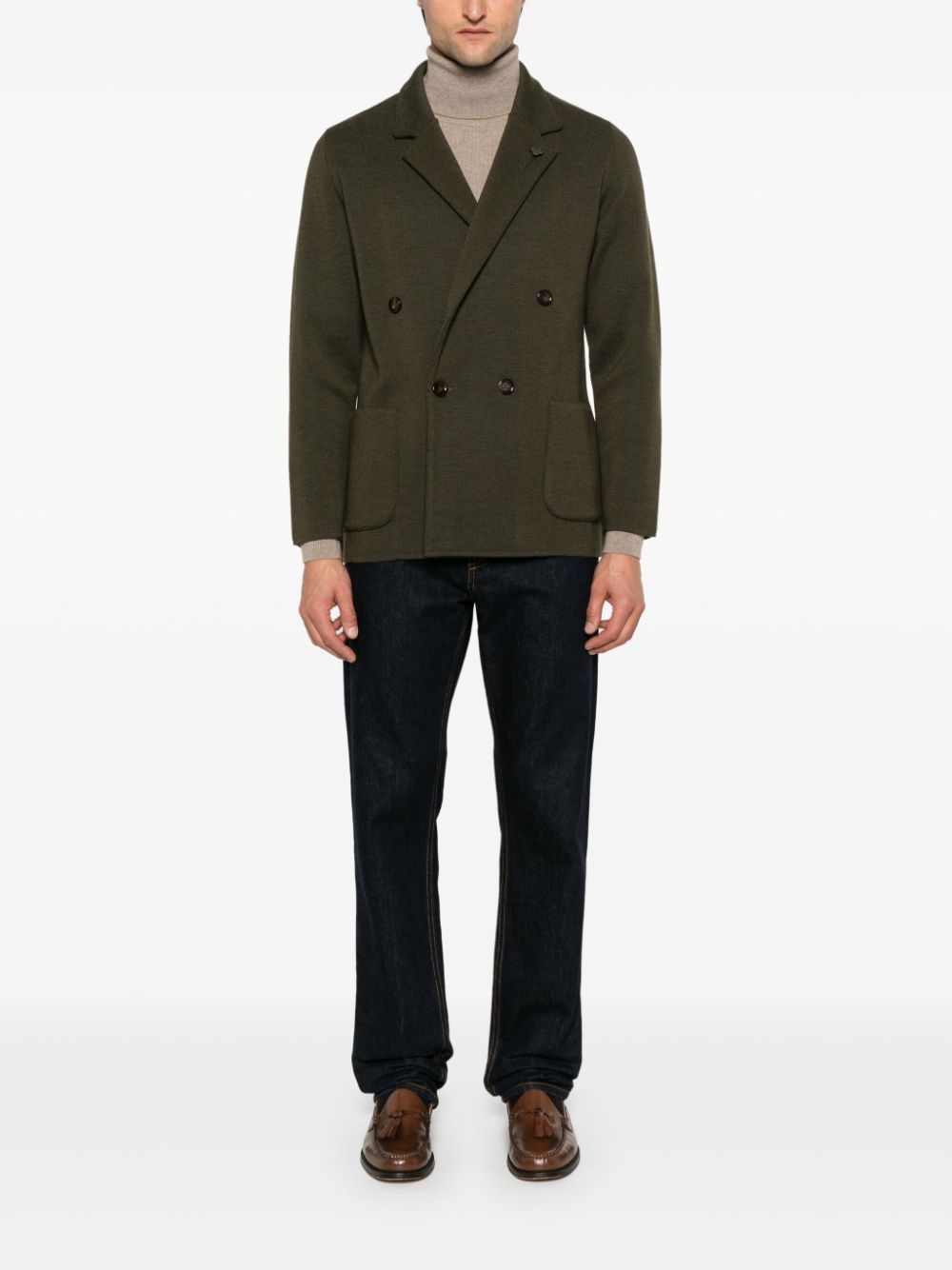 Lardini Virgin Wool Blazer Green Men Blazers Maison-Kitsune