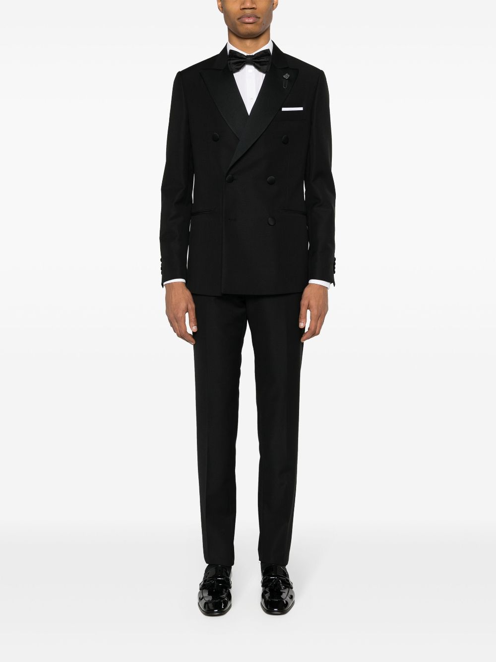 Lardini double-breasted wool-blend Suit Black Men Double Breasted Suits Maison-Kitsune