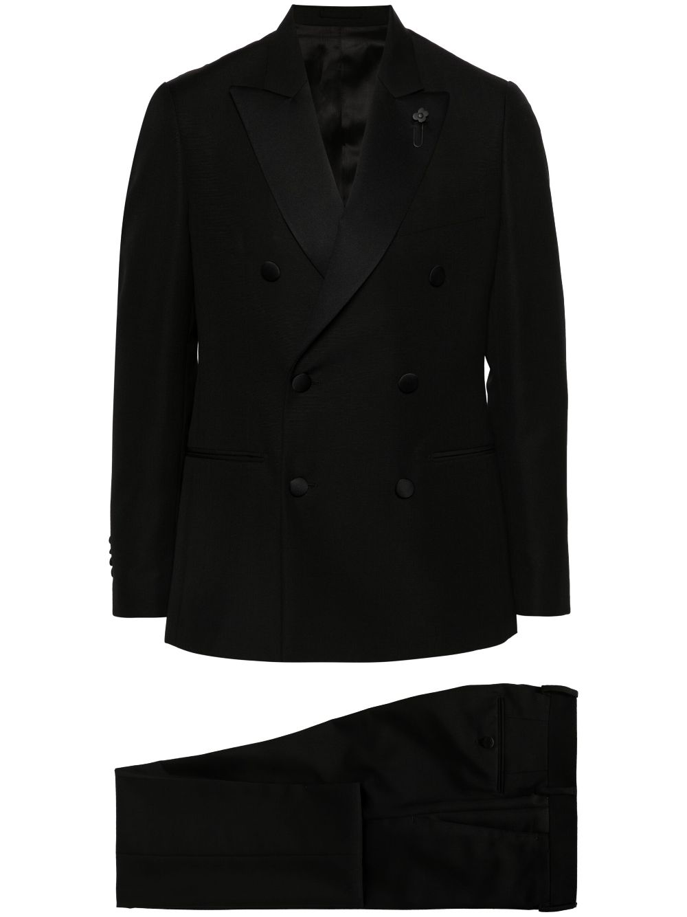 Lardini double-breasted wool-blend Suit Black Men Double Breasted Suits Maison-Kitsune
