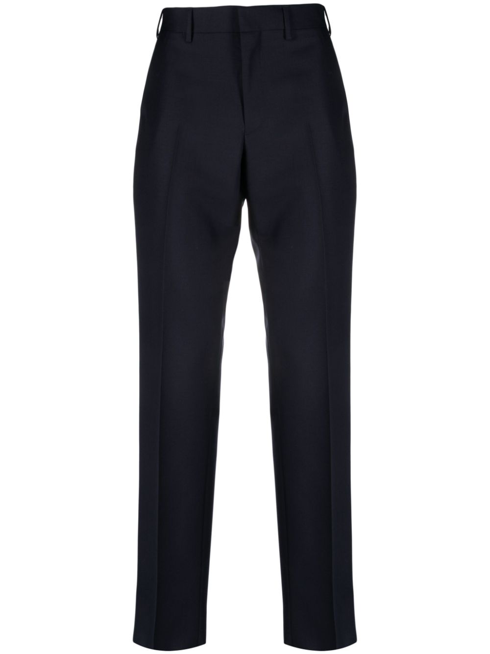Men Tailored Pants Maison-Kitsune Lardini mid-rise Wool Blend Tailored Trousers Blue