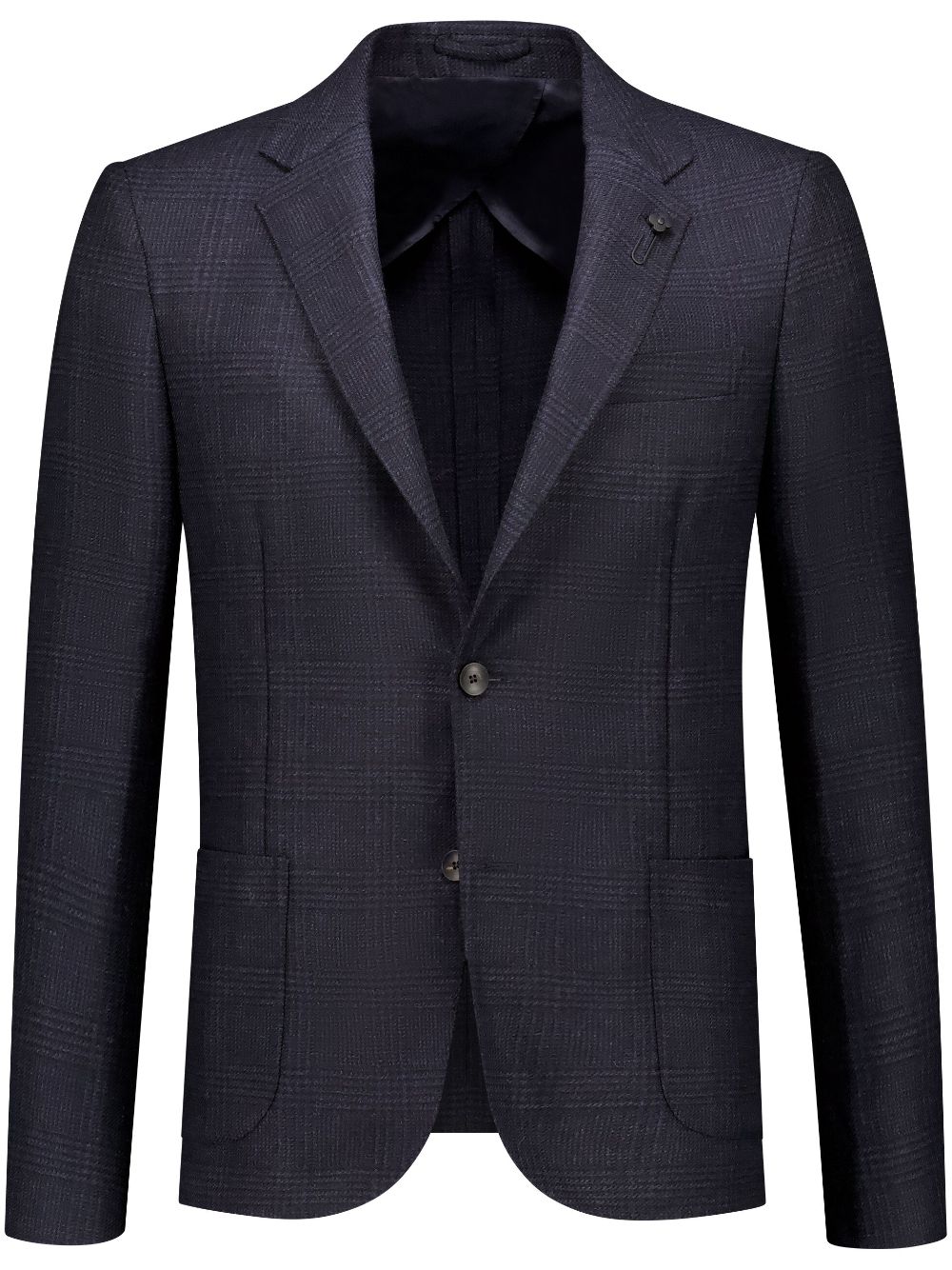 Maison-Kitsune Blazers Men Lardini brooch-detail single-breasted Blazer Blue