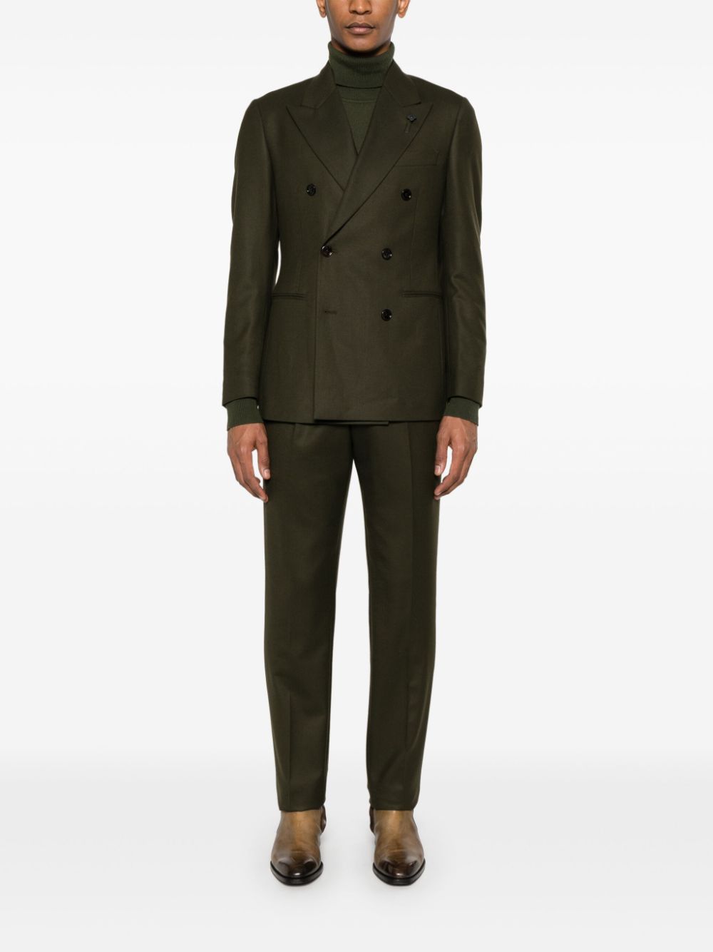 Men Double Breasted Suits Maison-Kitsune Lardini double-breasted Blazer Green