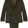 Men Double Breasted Suits Maison-Kitsune Lardini double-breasted Blazer Green