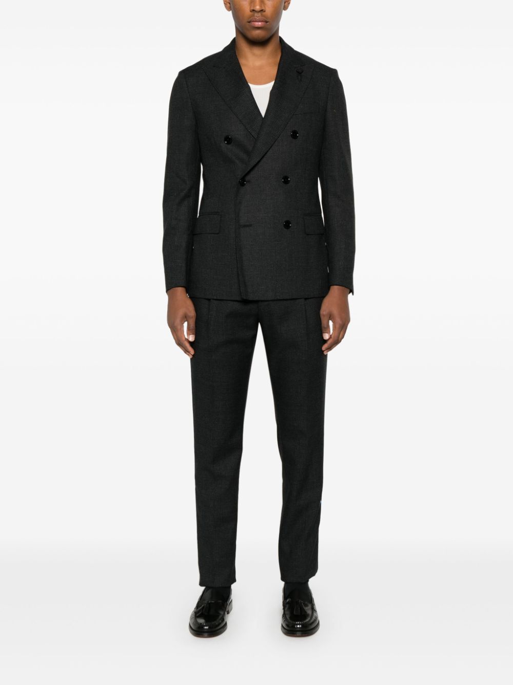 Lardini double-breasted Suit Black Maison-Kitsune Men Double Breasted Suits