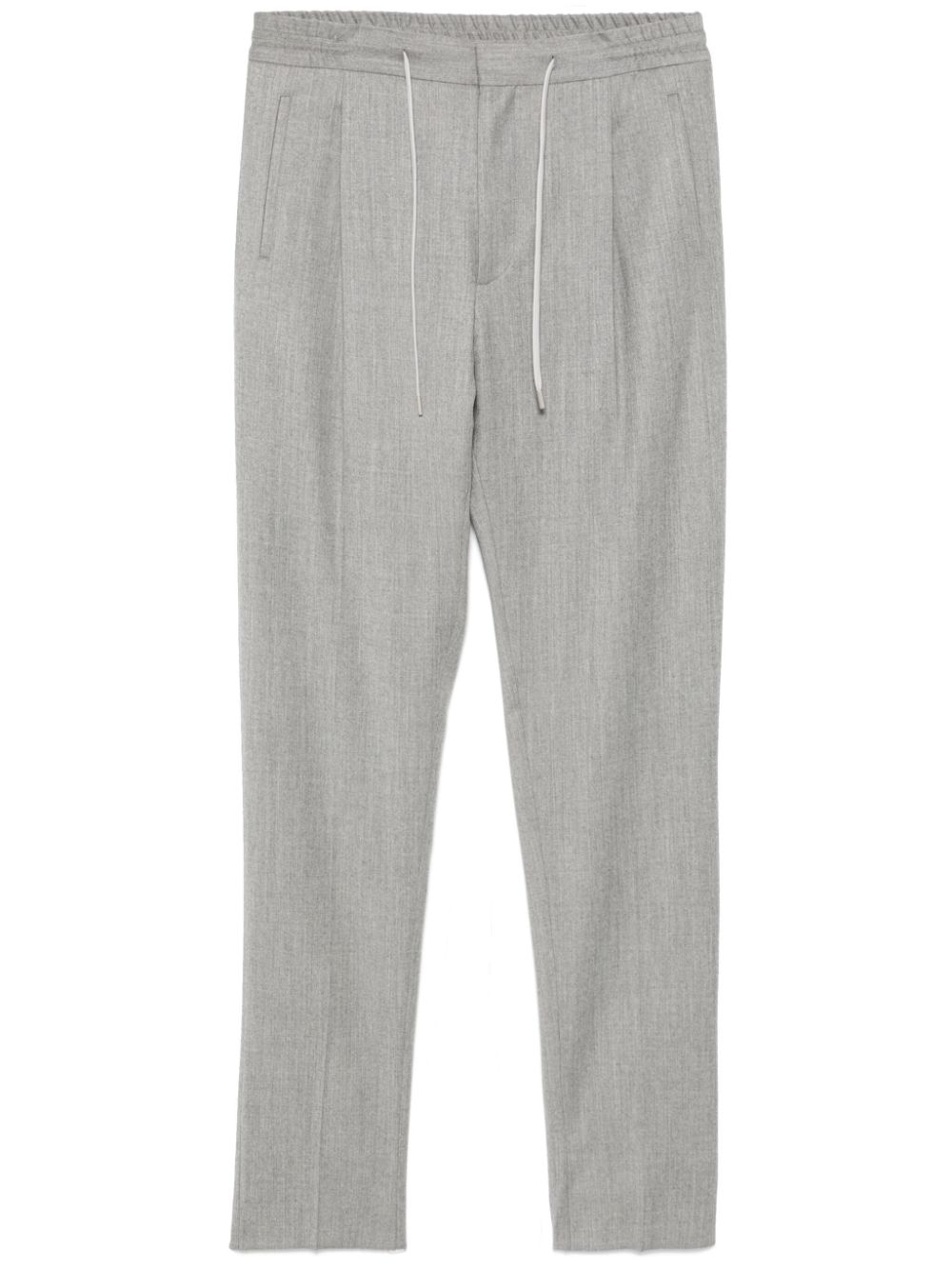 Maison-Kitsune Tapered Pants Men Lardini Pleated Trousers Grey