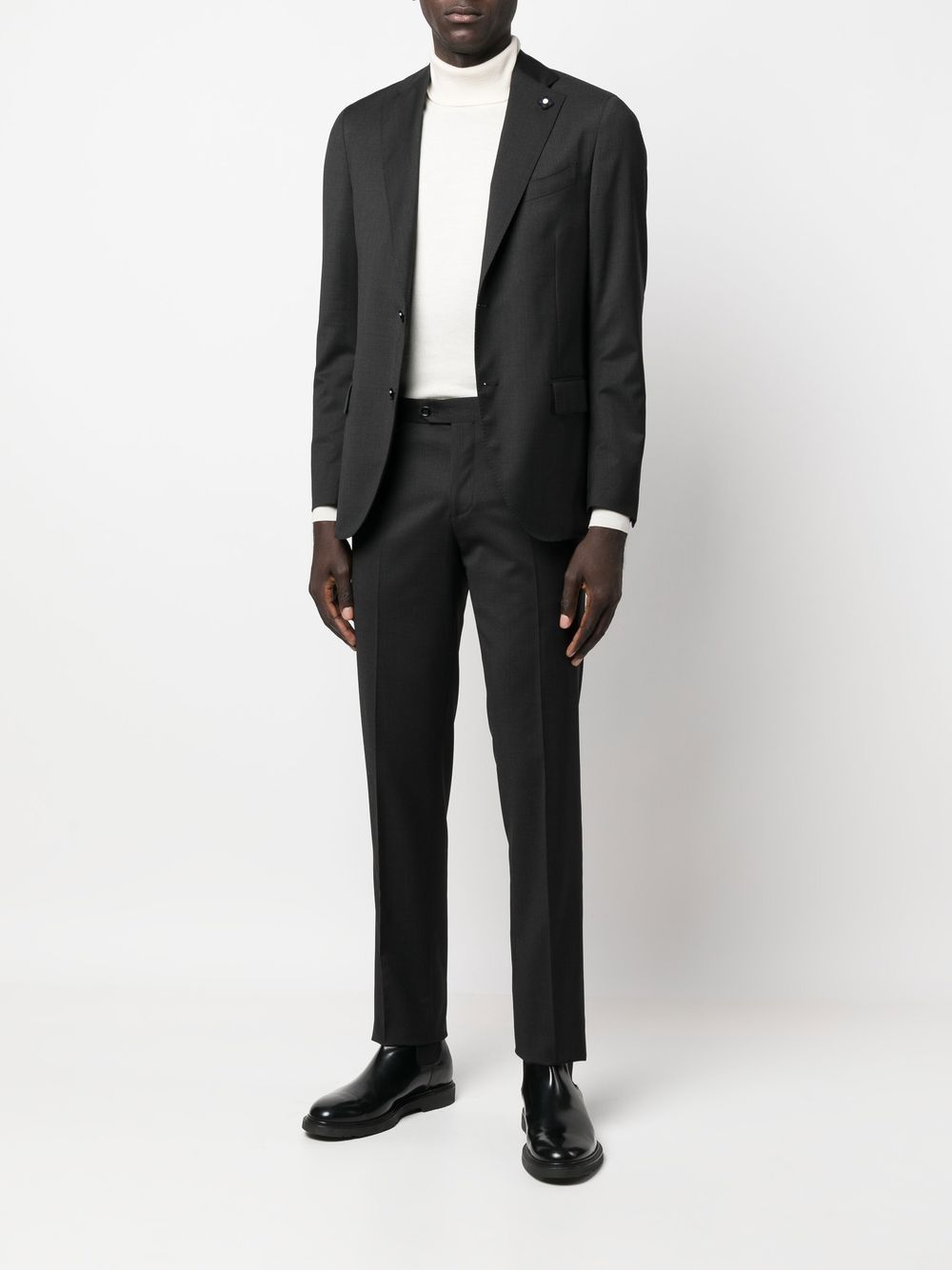 Men Blazers Maison-Kitsune Lardini single-breasted Wool Blazer Grey