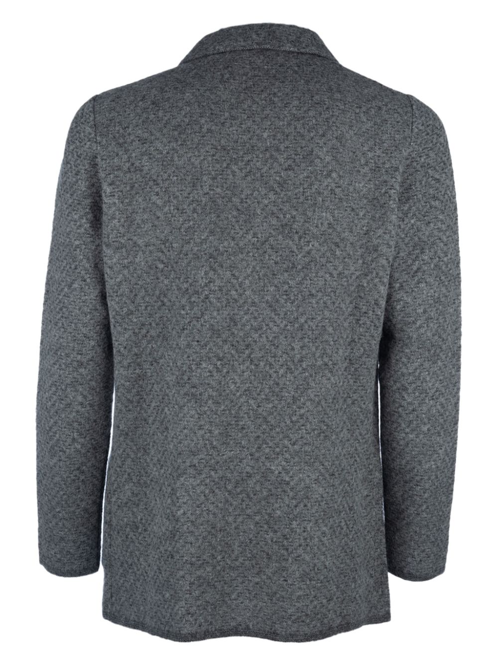 Maison-Kitsune Blazers Men Lardini mélange-effect Knitted Blazer Grey