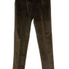 Maison-Kitsune Regular-Fit & Straight Leg Pants Men Lardini Corduroy Trousers Green