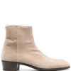 Men Boots Maison-Kitsune Lardini 45mm Suede Ankle Boots Neutrals