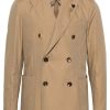 Men Blazers Maison-Kitsune Lardini brooch-detail double-breasted Blazer Neutrals