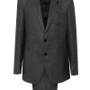 Lardini brooch-detail Suit Grey Men Single Breasted Suits Maison-Kitsune