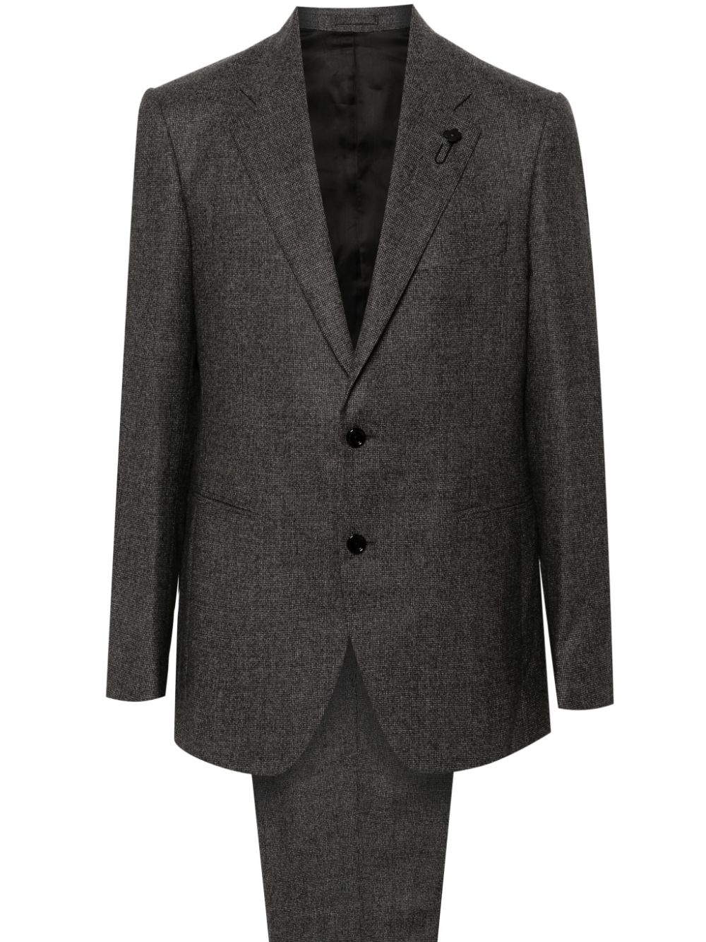 Lardini brooch-detail Suit Grey Men Single Breasted Suits Maison-Kitsune