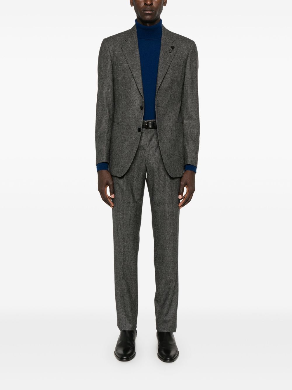 Lardini brooch-detail Suit Grey Men Single Breasted Suits Maison-Kitsune