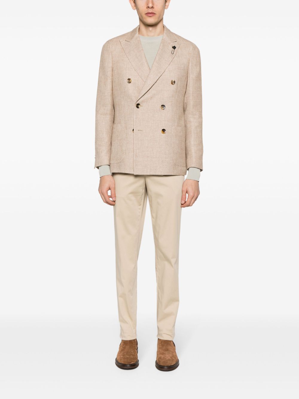 Lardini double-breasted mélange-effect Blazer Neutrals Men Blazers Maison-Kitsune