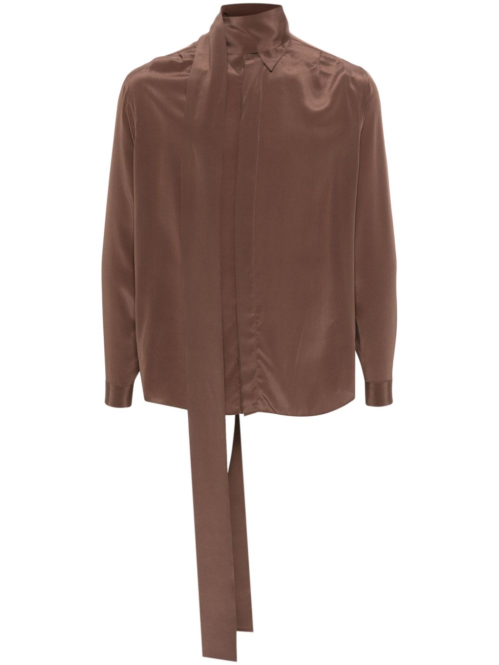 Men Shirts Maison-Kitsune Lardini sash-detail Shirt Brown