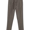Men Tapered Pants Maison-Kitsune Lardini Dogtooth Trousers Brown