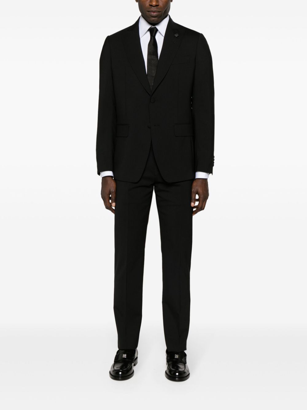Maison-Kitsune Lardini single-breasted wool-blend Suit Black Men Single Breasted Suits