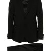 Maison-Kitsune Lardini single-breasted wool-blend Suit Black Men Single Breasted Suits
