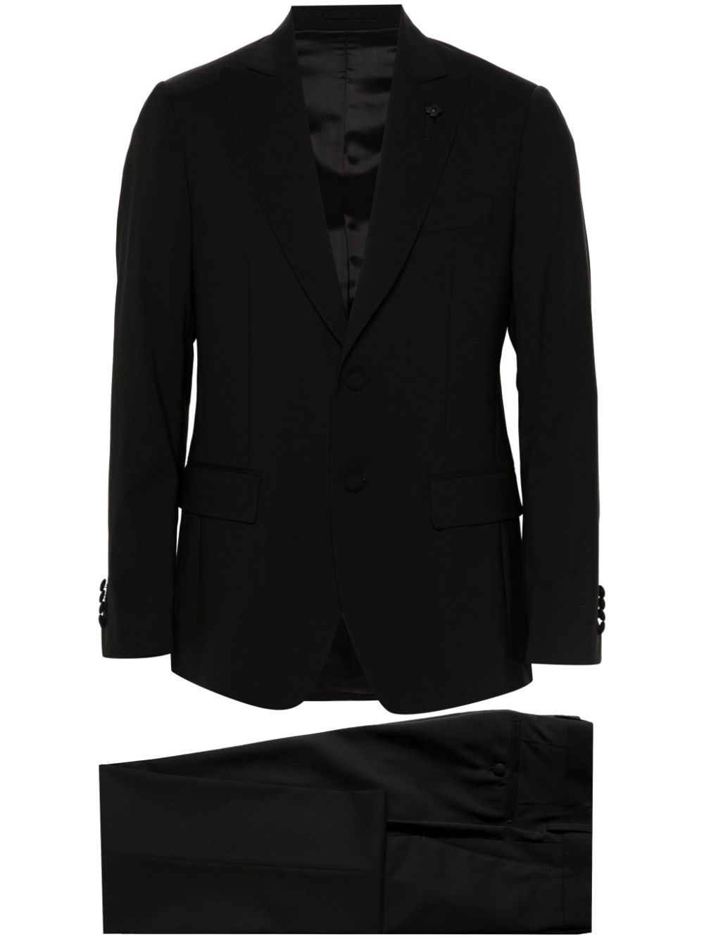 Maison-Kitsune Lardini single-breasted wool-blend Suit Black Men Single Breasted Suits